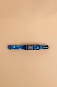 Pet Collar - Cobalt Fish Wave