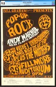 BG-8 - Velvet Underground - Frank Zappa - Andy Warhol Nico - Wes WIlson Signed - 1966 Poster - Fillmore Auditorium - CGC Graded 9.8