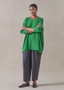 cashmere a-line bateau neck sweater - long