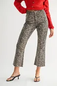 Angela High Rise Crop Flare Jeans - Leopard