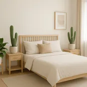 2-Pack 25” Artificial Column Cactus Plants in Woven like Baskets – Realistic Faux Indoor Décor for Home, Office, or Patio