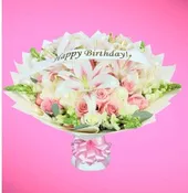 50 ROSES FLOWER BOUQUET WITH STARGAIZER