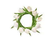 11" White Tulip Candle Ring