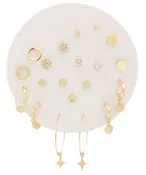 10 Pair Earrings - Disk/Hoops