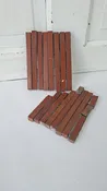 10 Antique Red Narrow Fireplace Tiles, Skinny Victorian Hearth Border Accent Tiles