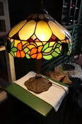 Tiffany-Style Stained Glass Table Lamp with Antique Base — Simply Rescued