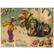Holiday Wood Folding Card - Snowy Holiday