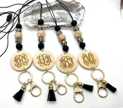 Monogram Beaded Lanyard