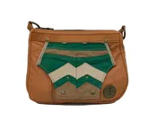 Green Chevron on Gold Karol Bag