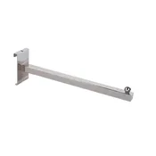 12" Straight Faceout for Gridwall – Chrome Display Arm
