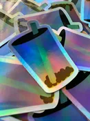 1.98”x3” Holographic Butterfly Pea Tea Boba Stickers