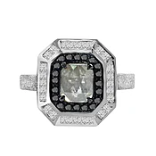 BRILIANT BLACK AND WHITE DIAMOND RING — VIVAAN
