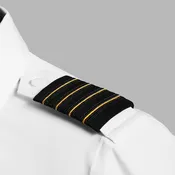 Epaulets - Black and Skinny Gold - 4 Stripe