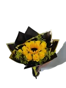 12 Yellow roses & Sunflower