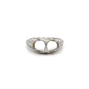 0.07 Carat Old European Cut I SI1 Diamond Platinum Semi Mount Ring