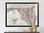 Antique State Map of Delaware and Maryland