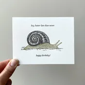 Belated Birthday Snail Letterpress Card — The Happy Envelope