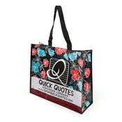 QQ Black w/Flowers Tote Bag