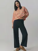 Beaded Tie Waist Linen Flowy Pants