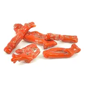 100% Natural Italian Red Coral Branch, Mediterranean Coral Polished - 3.5"-5"