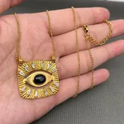 All Seeing Eye Zircon Pendant Necklace