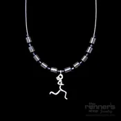Silver "Atalanta" Runner w/ Hematite Necklace