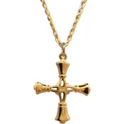 Handbell Cross Charm with Chain