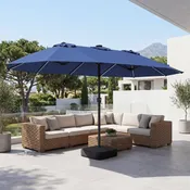 15.5 Ft Patio Umbrella and Solar Led Lights