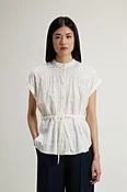 Blouse en lin et coton - Femme - Blanc