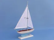 Wooden Light Blue Pacific Sailer Model Sailboat Decoration 17