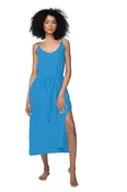Double Gauze Trish Tank Dress in Solids: Pool Blue / 100% Cotton Double Gauze