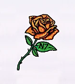 Orange Rose Flower Embroidery Design | Elegant Floral Machine Embroidery