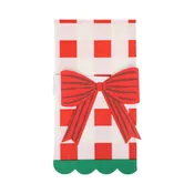 Plaid Napkin with Bow Paper Ring