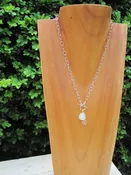 Easy Breezy Necklace With SIlver Swirl Recycled Glass Pendant