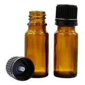AMBER GLASS BOTTLE WITH DROPPER, 1/3 oz