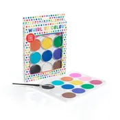 Whirl of Color Jumbo Watercolor Cakes Paint Set – 12 Colors