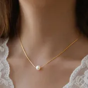 18K STAINLESS STEEL TARNISH FREE PEARL NECKLACE