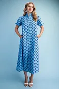 GiGiO Midi Dress in Blue/Navy