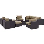 10-Piece Outdoor Woven Patio Sectional Set
