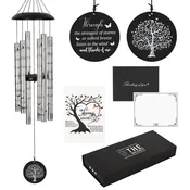 Memorial Serenity Wind Chimes, Thoughtful Gift For Special Occasions or Reflections Amazing Grace Scripture 40”
