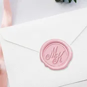 2 Initial Wedding Duogram Adhesive Wax Seals-Fleurish #LS245FL