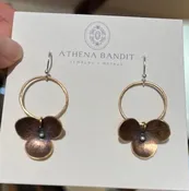 ATHENA BANDIT HYDRANGEA HALO EARRINGS IN BRASS