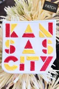 KC Red & Gold Block Embroidered Patch