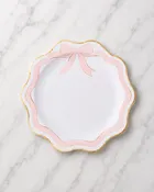 Bonjour Fête - Elegant Pink & Gold Bow Dinner Plates