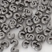Beadsmith Findings-4mm Stardust Crimp Cover-Black Oxide-Quantity 12
