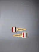 2-PAIR RWB FLAG HAIR CLIPS