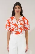 Amanda Tropic Split Neck Top