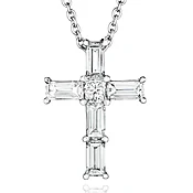 Diamond Baguette Cross Necklace