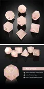 Gemstone Dice Set (7pcs) Rose Quartz (Natural)