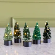 4" Light Up Green Bottle Brush Tree